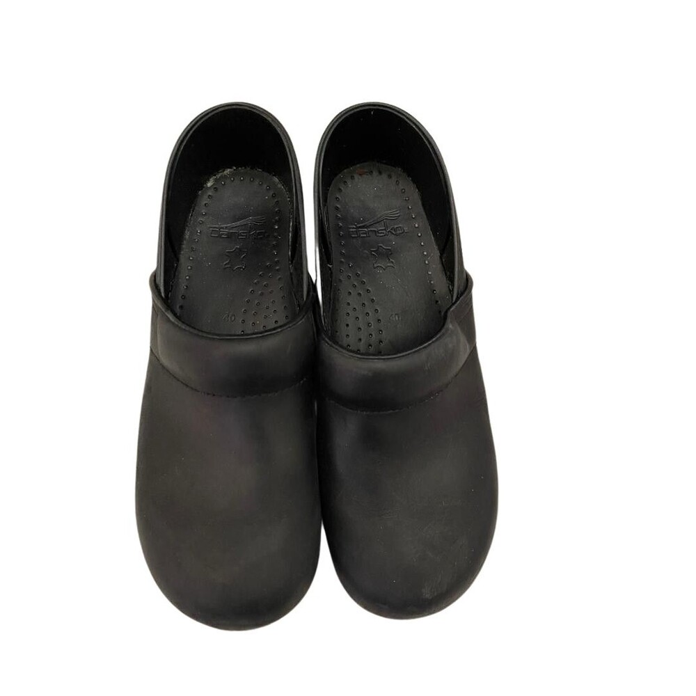 DANSKO professional 40 9.5 oiled black clogs shoes leather nursing doctors